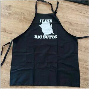 Fun Graphic Print Black Apron with Pig Design brand new